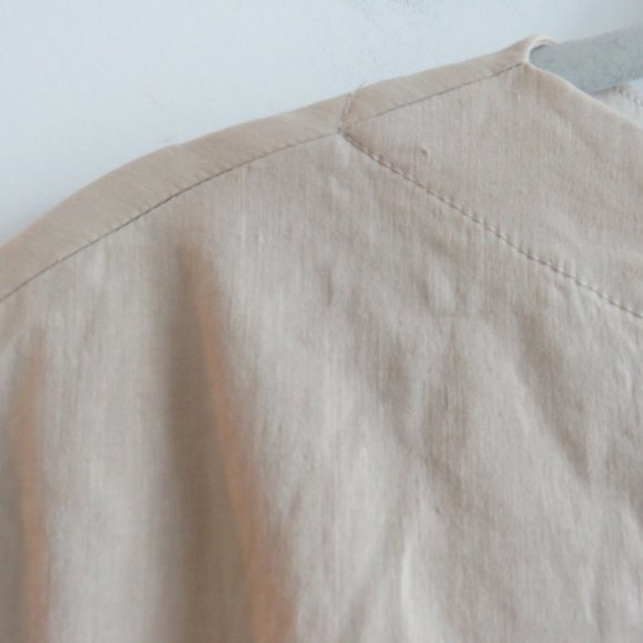 THEORY Organic Crunch Linen Belted Shift Dress Light Wheat Sz 00 *Belt missing* - Picture 6 of 16